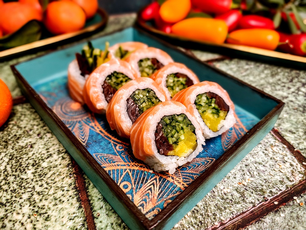 Dragon - Gemüse und Lachs außen